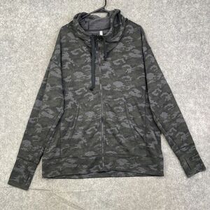 Fabletics Hoodie Full Zip Jacquard Camo Size Large Gym Athleisure Train